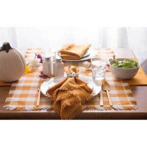 MACY'S Checkered Pumpkin Spice Placemat